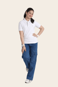 Boy cargo denim jeans by Denimden, stretchable and comfortable fit for kids aged 8-13 years, in stylish unisex cargo denim design.
