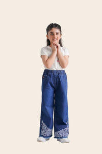 Wide-leg denim jeans for boys aged 6-12 years by Denimden, shown in a classic style with a comfortable fit.