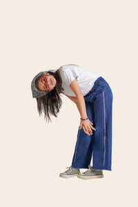 Wide leg denim jeans for boys aged 8-12 from Denimden, featuring a classic fit and stylish design.