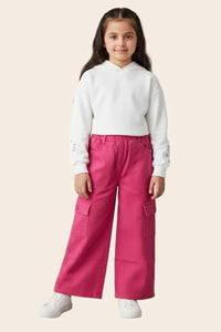 Girls cargo trousers from Denimden's Girls Collections, styled in a casual fit for ages 4 to 12 years, shown in the image.