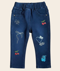 Girls' classic straight jeans by Denimden for ages 2-8, featuring a sleek, fitted design in a light denim wash.